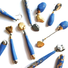 Įkelti vaizdą į galerijos peržiūros priemonę, Magic wands blue porcelain earrings