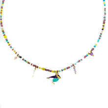 Įkelti vaizdą į galerijos peržiūros priemonę, Colorful MYSTIC VIOLET BIRD necklace