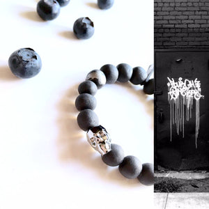 Gothic style, skull, black unisex porcelain bracelet