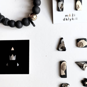 Gothic style, skull, black unisex porcelain bracelet