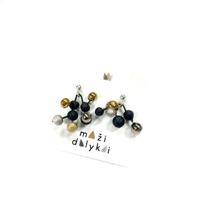 Black porcelain earrings VIRUS4