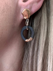 Black porcelain earrings DON't LOOSE ME