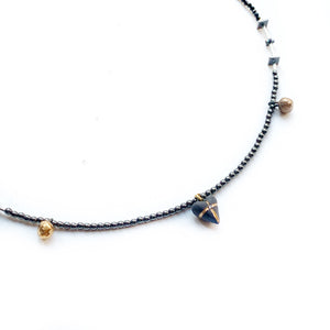 Mini black heart necklace HOLY THREE