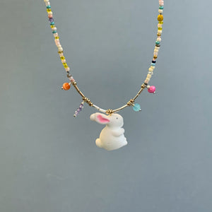 Little bunny colorful necklace