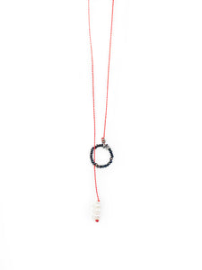 Minimal style delicate necklace with pearls THE HOOP