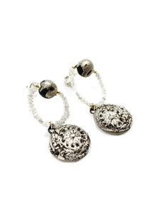 BYZANCE 2 black porcelain earrings