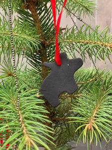 Black porcelain Christmas tree decorations