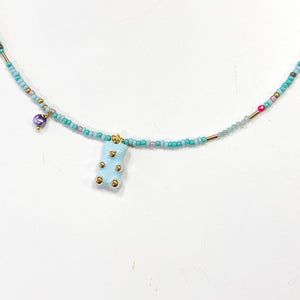 Blue bear necklace for the little girl