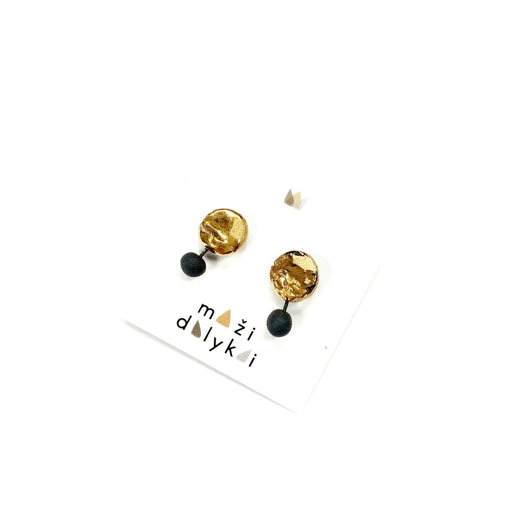 Minimal style black porcelain earrings