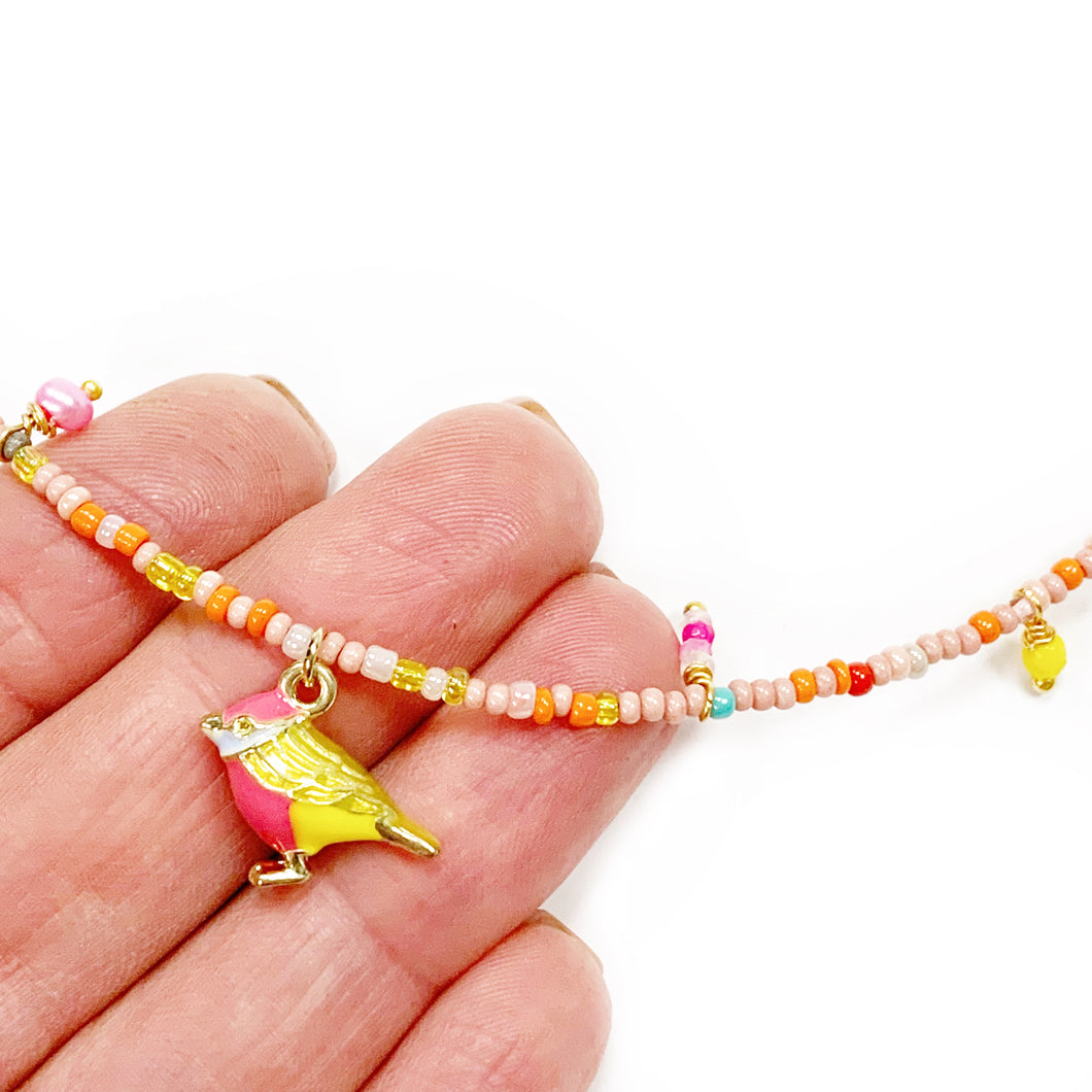 Colorful necklace SWEETYELLOW ROBBIN (not only) for kids
