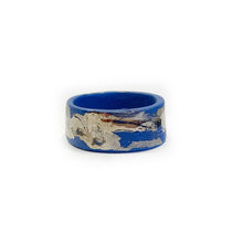 Įkelti vaizdą į galerijos peržiūros priemonę, Blue porcelain ring ETERNITY 1, platinum plated