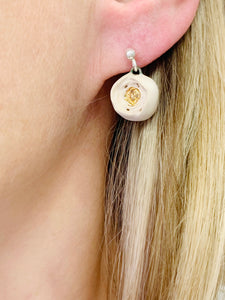 SUGAR ROSES ceramic flower earrings