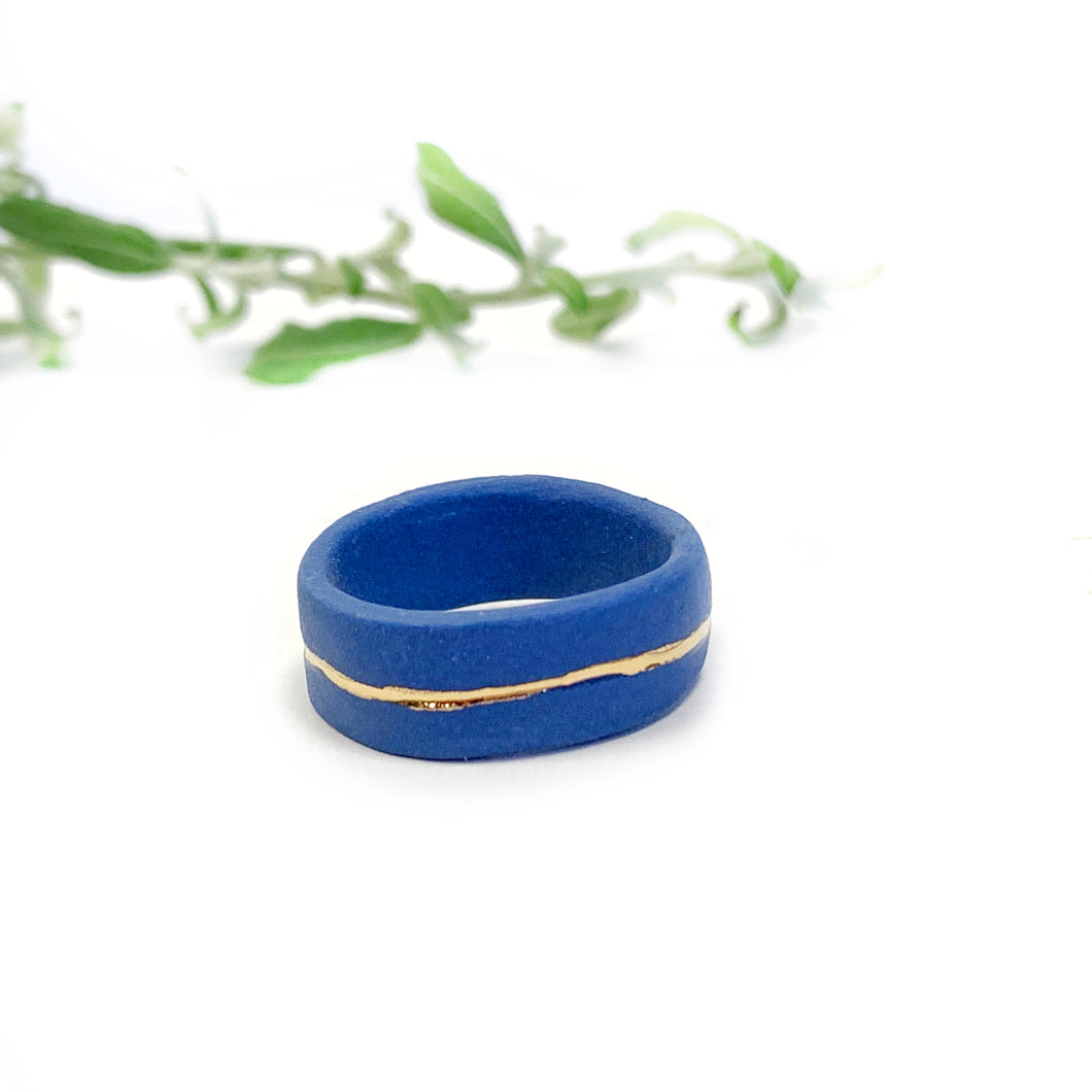 Blue porcelain ring ETERNITY LINE