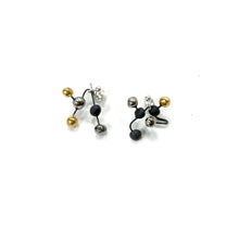 Įkelti vaizdą į galerijos peržiūros priemonę, Eclectic black porcelain earrings VIRUS