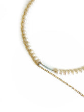Įkelti vaizdą į galerijos peržiūros priemonę, Precious and beautiful necklace - bracelet GOLDEN COCOON AND ITS PEARLS