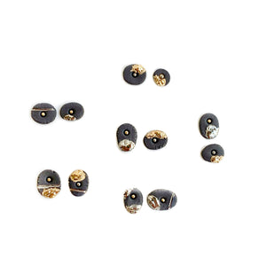Black porcelain minimal style earrings CHIPS