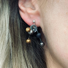 Įkelti vaizdą į galerijos peržiūros priemonę, Black porcelain earrings HAPPINESS VIRUS