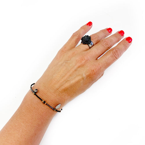 Miniature black porcelain bracelet YOUR SILVER  STORY