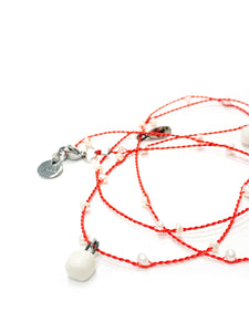 Necklace - bracelet with white porcelain PROMISE TO HAPPINES