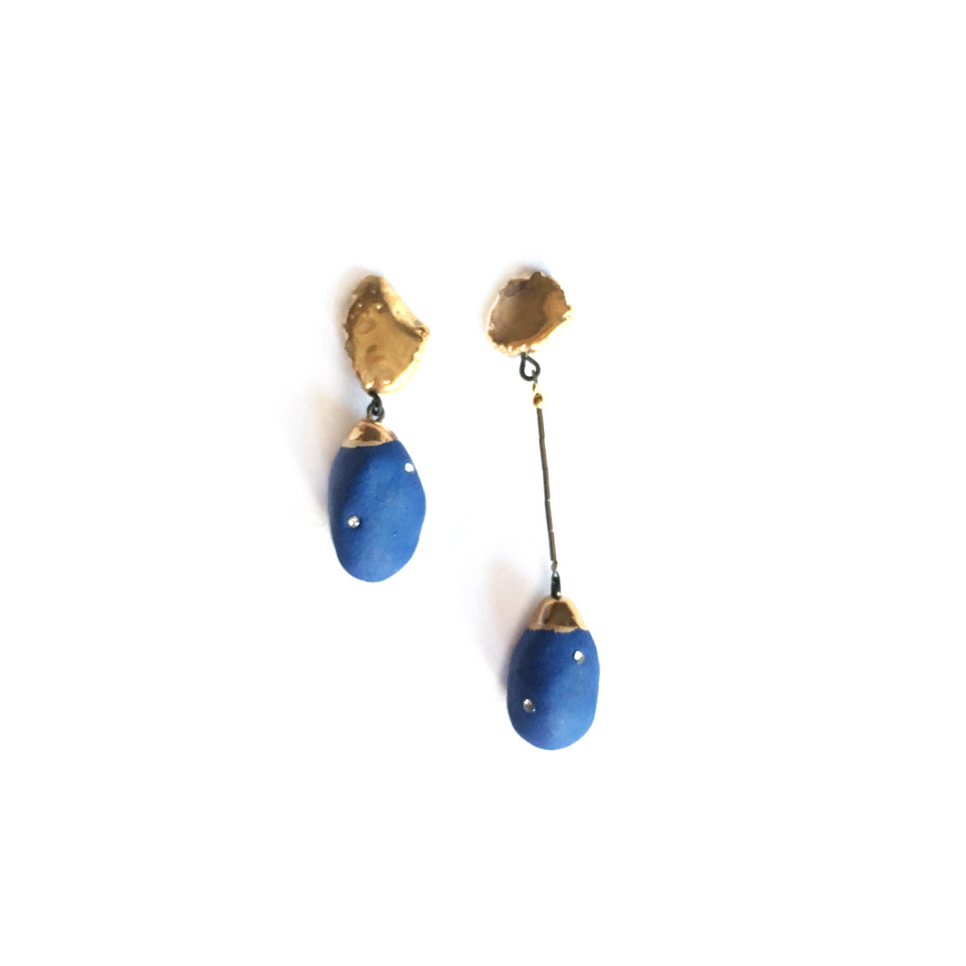 blue porcelain earrings