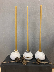 Three candle holders WHITE BIG FIGS