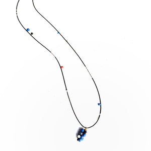 MOLECULES in blue porcelain necklace - bracelet