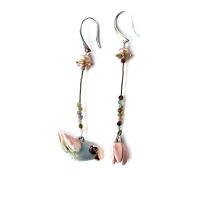 mismatched ceramic earrings