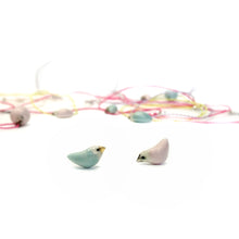Įkelti vaizdą į galerijos peržiūros priemonę, Ceramic earrings &quot;Sweet pair of sugar birds&quot;