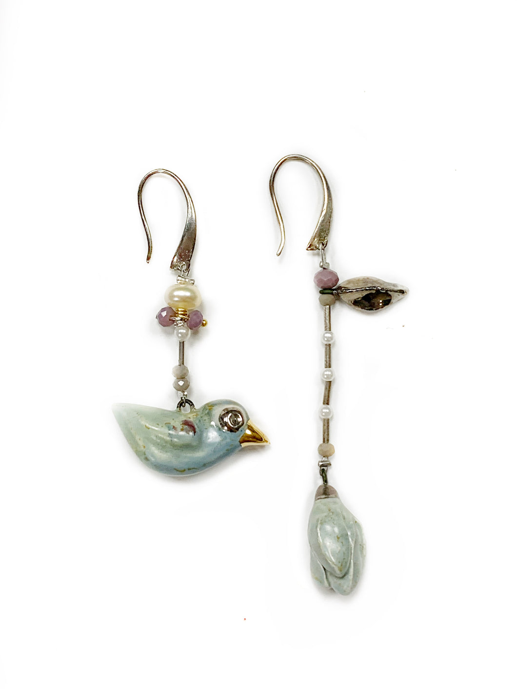 Ceramic mismatched earrings 