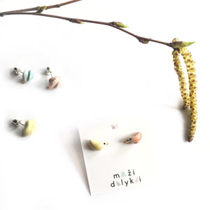 Ceramic mismatched earrings “Spring birds”