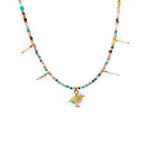 Colorful necklace SWEET and SOUR PINK ROBBIN
