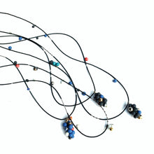 Įkelti vaizdą į galerijos peržiūros priemonę, MOLECULES in blue porcelain necklace - bracelet