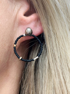 Black porcelain tranforming earrings O2