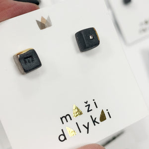 Black porcelain cube earrings WHAT IS YOUR NAME? m