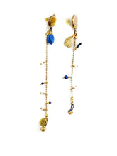 Įkelti vaizdą į galerijos peržiūros priemonę, Beautiful blue porcelain dangle earrings BLUE MAGNOLIA