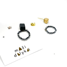 Įkelti vaizdą į galerijos peržiūros priemonę, Black porcelain transformer earrings LEONARDO SHINING GAMES