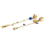 Įkelti vaizdą į galerijos peržiūros priemonę, Beautiful blue porcelain dangle earrings BLUE MAGNOLIA