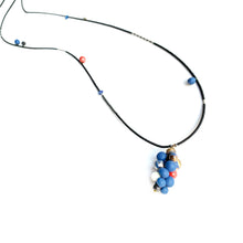Įkelti vaizdą į galerijos peržiūros priemonę, MOLECULES in blue porcelain necklace - bracelet