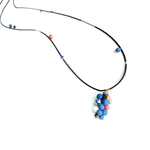 MOLECULES in blue porcelain necklace - bracelet