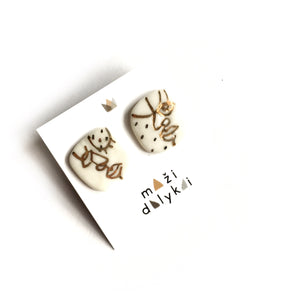 White porcelain faces earrings “Your mask”