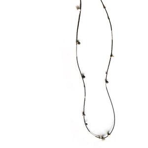 Black and white porcelain long necklace - bracelet " Little things"