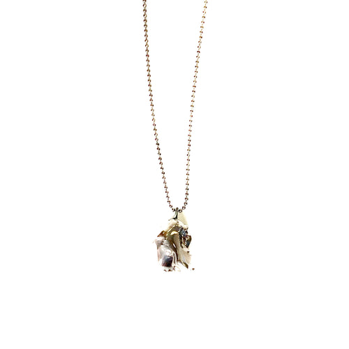 Black porcelain pendant, platinum plated 