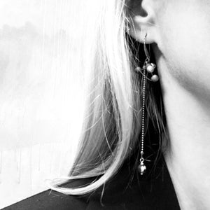 Black porcelain earrings VIRUS-2