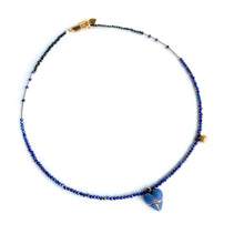 Įkelti vaizdą į galerijos peržiūros priemonę, Blue porcelain heart necklace LOVE IN BLUE