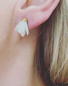 White porcelain earrings SNOWDROPS