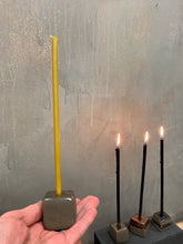 Įkelti vaizdą į galerijos peržiūros priemonę, Ceramic candle holder CUBE for thin candles