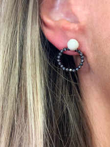 Black and white porcelain earrings MONOCHROMIC LEONARDO