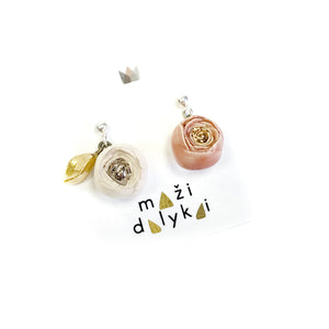 SUGAR ROSES ceramic flower earrings