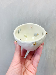 Ceramic precious bowl with flowers MOTHER (made to order)