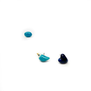 Mini ceramic earrings THREE FRIENDS IN WATER